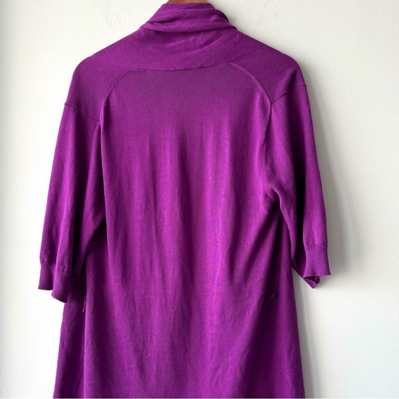 Trina Turk Purple Open Front Shawl Collar Cardigan Sweater 
Size Large - Picture 2 of 8